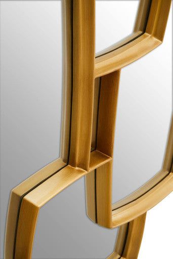 Overlapping Panel Gold Wall Mirror