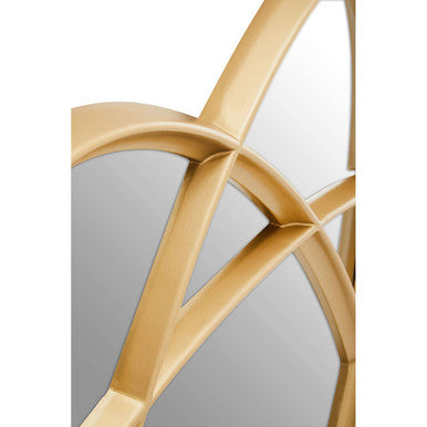 Gold Wall Mirror with Three Overlapping Ovals