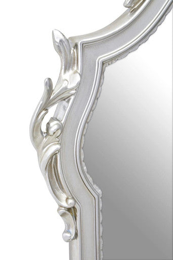 Neoclassical Rectangular Silver Wall Mirror