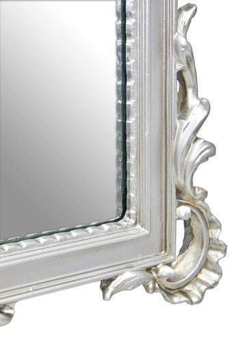 Neoclassical Rectangular Silver Wall Mirror