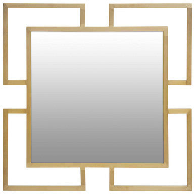 Brushed Gold Small Wall Mirror