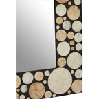 Rectangular Black Wall Mirror with Shell Inlay