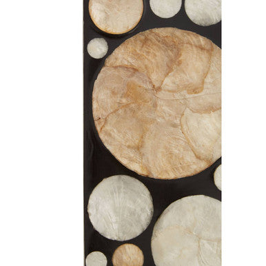 Rectangular Black Wall Mirror with Shell Inlay