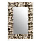 Black Wall Mirror with Shell Inlay