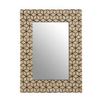 Black Wall Mirror with Seashell Inlay