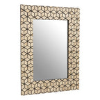 Black Wall Mirror with Seashell Inlay