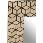 Black Wall Mirror with Seashell Inlay