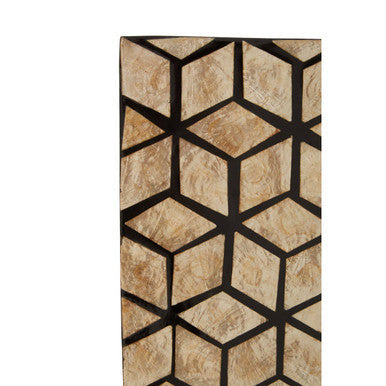 Black Wall Mirror with Seashell Inlay
