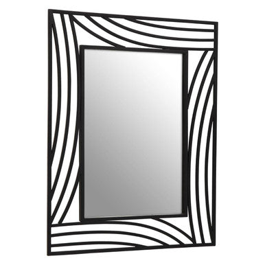 Black and Clear Open Frame Wall Mirror