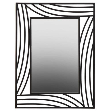 Black and Clear Open Frame Wall Mirror