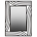 Black and Clear Open Frame Wall Mirror