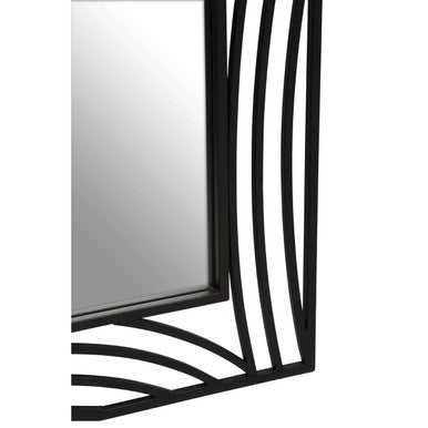 Black and Clear Open Frame Wall Mirror