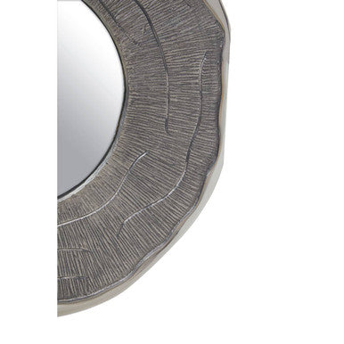 Small Oak Effect Silver Wall Mirror