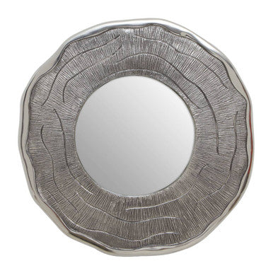 Small Oak Effect Silver Wall Mirror
