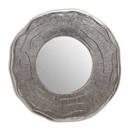 Small Oak Effect Silver Wall Mirror