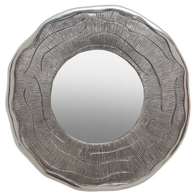 Small Oak Effect Silver Wall Mirror