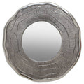 Small Oak Effect Silver Wall Mirror