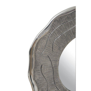 Small Oak Effect Silver Wall Mirror