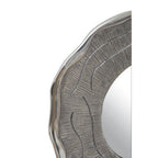 Small Oak Effect Silver Wall Mirror