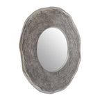 Large Oak Effect Silver Wall Mirror