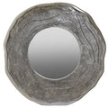 Large Oak Effect Silver Wall Mirror