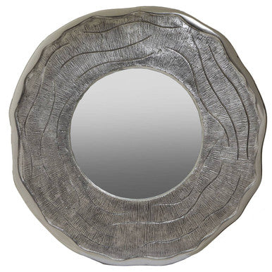 Large Oak Effect Silver Wall Mirror