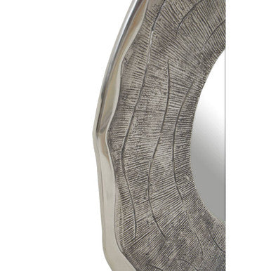 Large Oak Effect Silver Wall Mirror