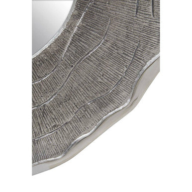 Large Oak Effect Silver Wall Mirror