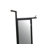 Black Metal Floor Standing Mirror with Coat Rack