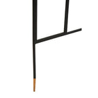 Black Metal Floor Standing Mirror with Coat Rack