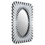 Silver Rectangular Sunburst Wall Mirror