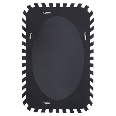Silver Rectangular Sunburst Wall Mirror