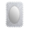 Silver Rectangular Sunburst Wall Mirror