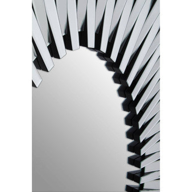 Silver Rectangular Sunburst Wall Mirror