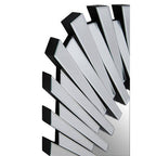 Silver Rectangular Sunburst Wall Mirror