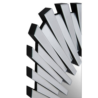 Silver Rectangular Sunburst Wall Mirror