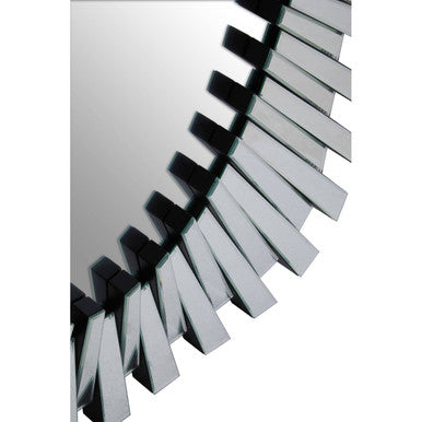 Silver Rectangular Sunburst Wall Mirror