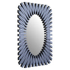 Grey Rectangular Sunburst Wall Mirror