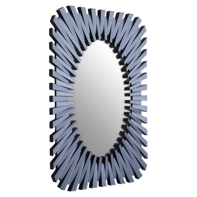 Grey Rectangular Sunburst Wall Mirror