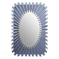 Grey Rectangular Sunburst Wall Mirror