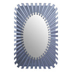 Grey Rectangular Sunburst Wall Mirror