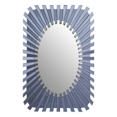 Grey Rectangular Sunburst Wall Mirror