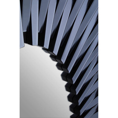 Grey Rectangular Sunburst Wall Mirror