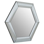 Silver Hexagon Wall Mirror