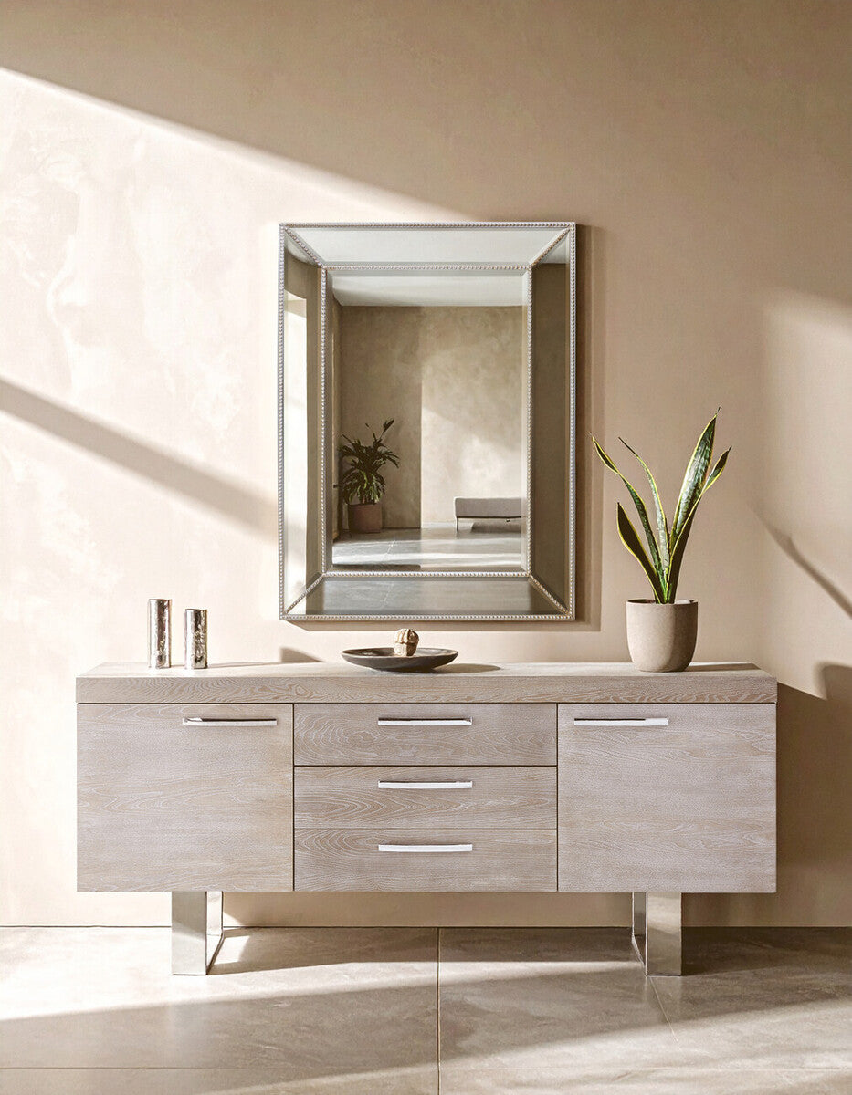 Silver Finish Rectangular Wall Mirror