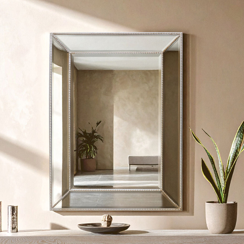 Silver Finish Rectangular Wall Mirror