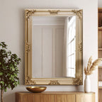 Gold Finish Wooden Frame Wall Mirror
