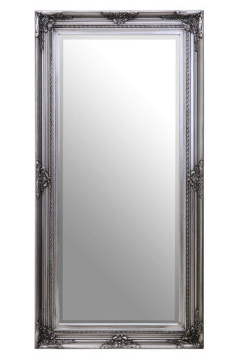 Silver Wooden Frame Wall Mirror
