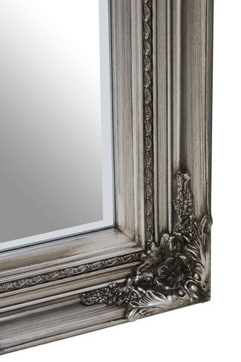 Silver Wooden Frame Wall Mirror