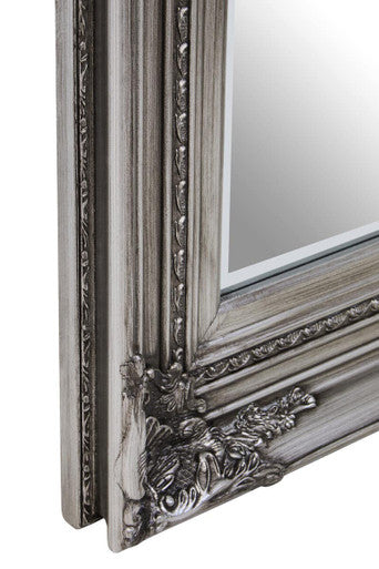 Silver Wooden Frame Wall Mirror